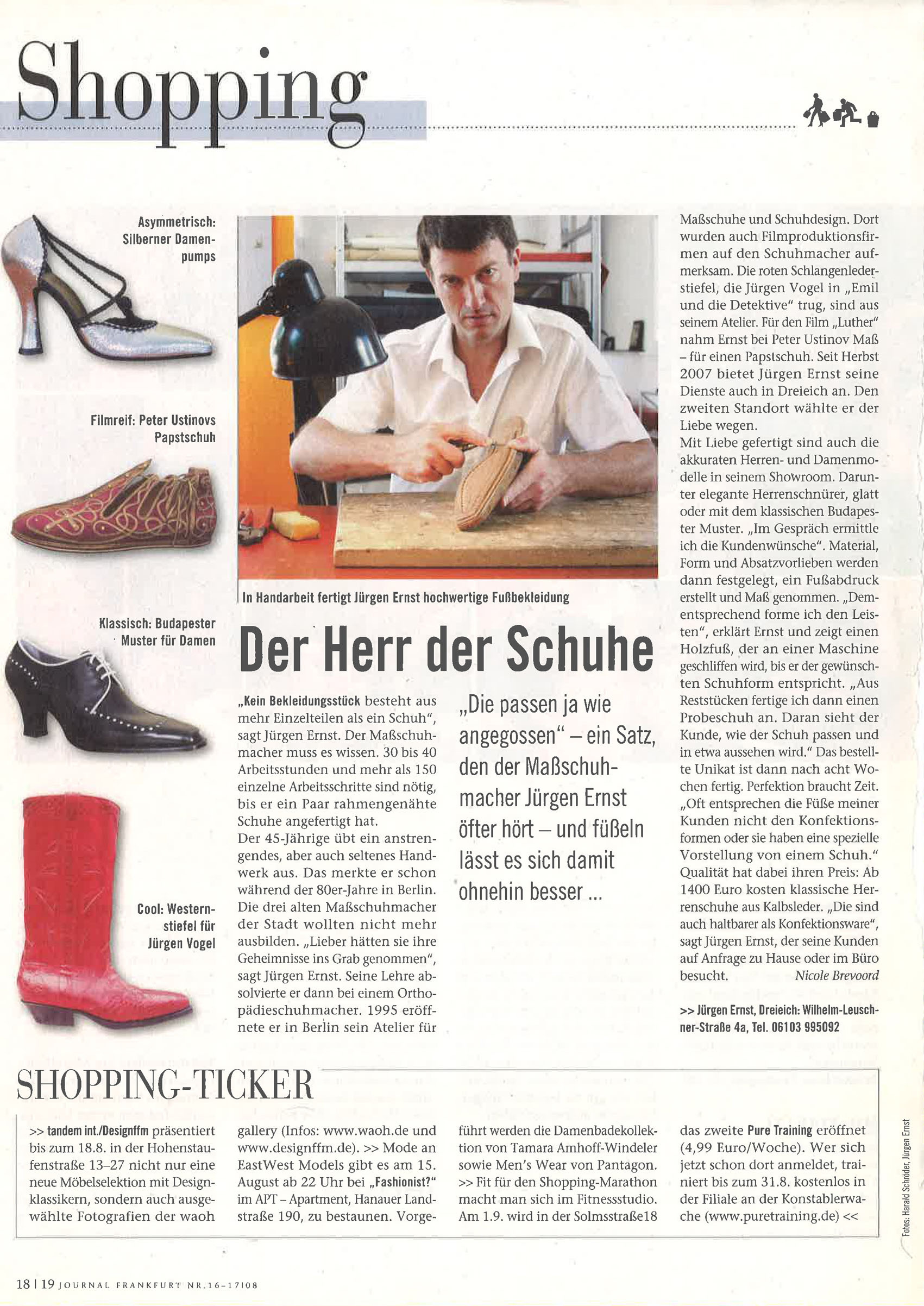 Jürgen Ernst - Der Herr Der Schuhe - 2008 Journal Frankfurt - Maßschuhe